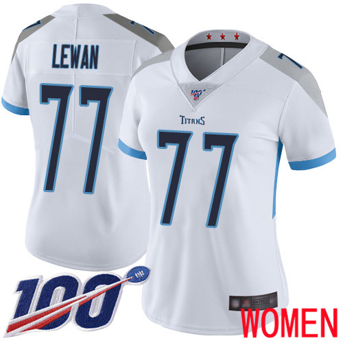 Tennessee Titans Limited White Women Taylor Lewan Road Jersey NFL Football 77 100th Season Vapor Untouchable